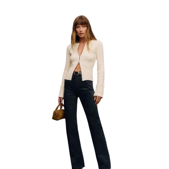 Reformation Wilder Black Wide Leg High Rise Jeans Size 26 - Picture 2 of 12